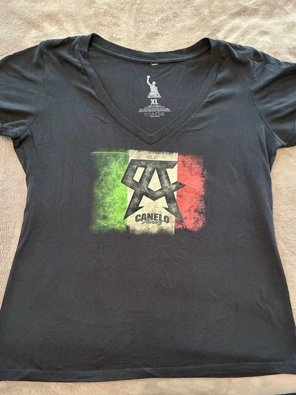 Canelo Alvarez Women's Black V-Neck Graphic Tee